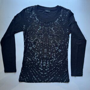 Philipp Plein Women's Long Sleeve Top Sz S Soft Stretch Knit Studded Design